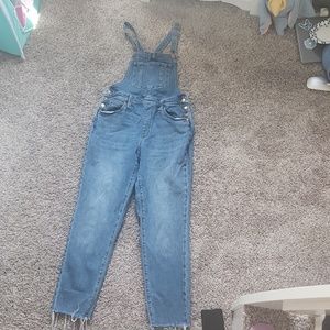 Medium wash universal thread overalls
